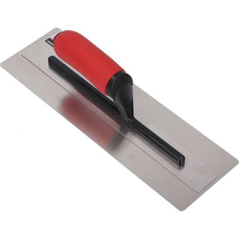 Truelle de finition en acier inoxydable avec poignée élargie pour plaques de plâtre, ciment et mortier (1/5)