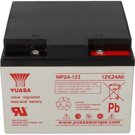 Yuasa Blei-Akku NP24-12I Pb 12V / 24Ah VdS, M5 Innengewinde (1/5)