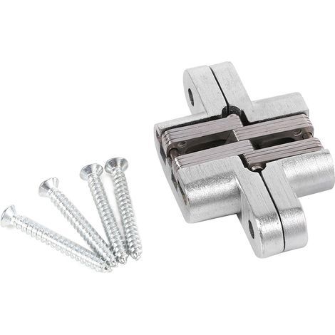 Charnières de Porte en Alliage de Zinc Pliante Invisible Charnière cachée Croix charnières pour Porte Placard Meubles(60.4mm) (1/2)