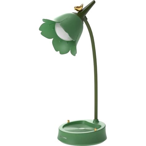 Lampe de lecture LED, finition verte, rechargeable, tactile, USB, 3 modes, idéale pour étudier, travailler au lit, faire du travail manuel ou voyager.-AquaForge (1/5)