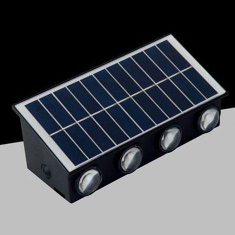 TrAdE Shop Traesio - Applique Solare Led Esterno Giardino A Parete Con Sensore Luce Calda 3000k Ip65 Ewg-08t-c - (1/4)