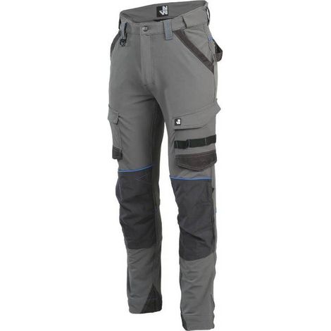 Pantalon de Travail Sacha - Taille 46 - Gris/Bleu - Résistant et Confortable - D-Work