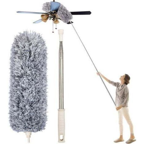 Plumeau Poussière, Plumeau Microfibre avec Poignée en Acier Inoxydable, Plumeau Extensible de 30 à 100 "pour Nettoyer Les Ventilateurs de Plafond, Les Stores, Les plinthes, Les Voitures (1/4)