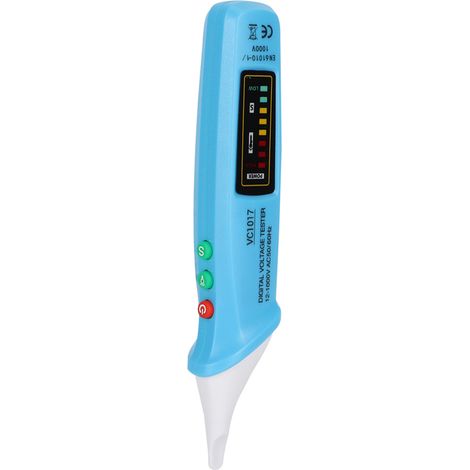 Testeur de tension sans contact intelligent ANENG VC1017 - Détecteur numérique de fil électrique (phase et neutre) pour électricien, bleu, outil inductif de diagnostic et réparation (piles non fournie (1/5)