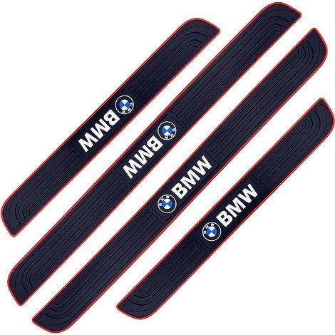 4PCS Car Door Sill Protectors Car Sticker Adhesive Film for Door Sill Protection Car Door Sill Guard Soft Rubber PVC (BMW)