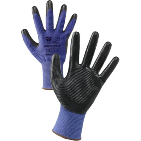 Guanti antinfortunistici Neri 16 NBR Crinkle - 8 (M) - Nero/Verde (1/4)
