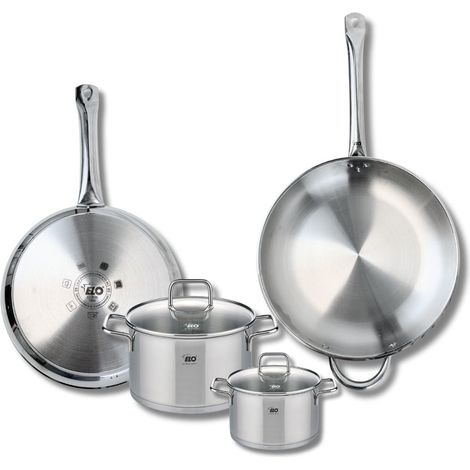 Ensemble de 2 Poêles de cuisson 28 et 32 cm et 2 faitouts 14 et 20 cm Elo Profi Citrin (1/5)