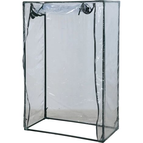 serra per pomodori "linda" con struttura in acciaio e telo in pvc 100x50x150 cm