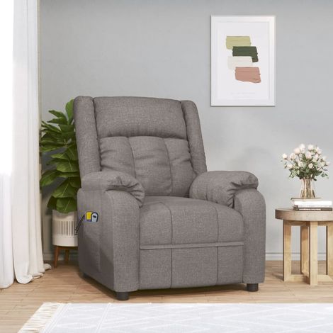 Massagesessel Elektrisch Taupe Stoff