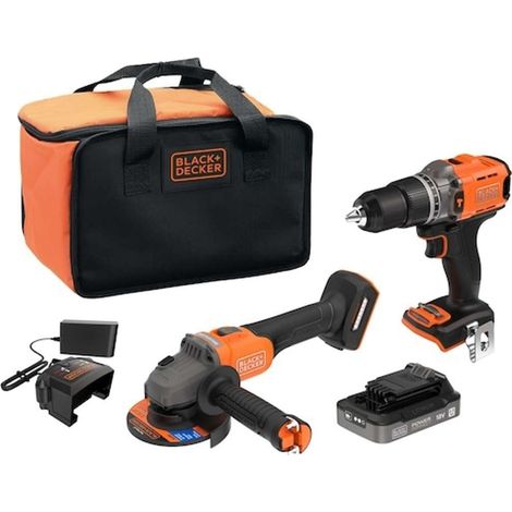 BLACK+DECKER - Set da 5 pezzi di utensili a batteria, batterie e caricabatterie BCK24E1SB-QW (1/3)