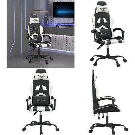 Chaise de jeu Noir et blanc Similicuir - Chaise de jeu noir et blanc - Chaise de jeu en similicuir (1/5)