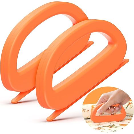 Lot de 2 coupe-papier cadeau avec lames aux deux extrémités Cutter d'emballage cadeau pour Noël, anniversaires et vacances Mini coupe-papier cadeau pour rouleaux de papier Wrapping Paper Cutter (1/5)