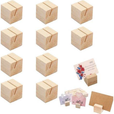 10 porta biglietti da visita in legno, porta menù, porta segnaposto, porta biglietti rustici in legno, supporti in legno per banchetti, feste, come regalo (1/5)