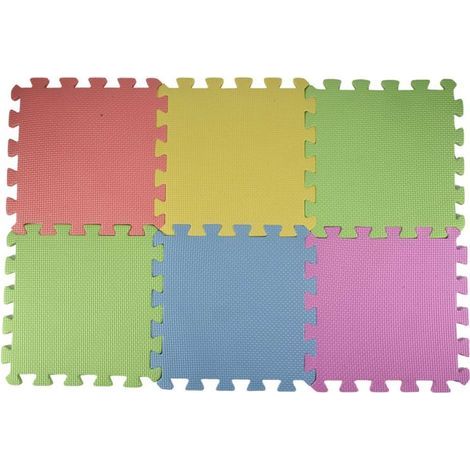 Tapis de Puzzle Enfants 20 Pièces Modulables 30x30 Cm Mousse Eva Douce Coloré-Chrom (1/5)