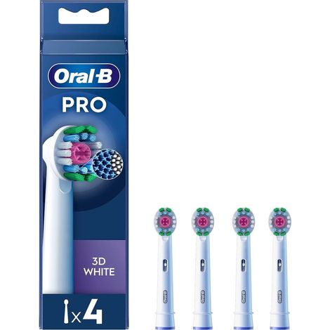 3D White Toothbrush Heads, Pack of 4 (1/5)