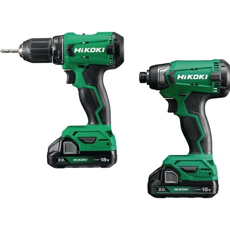 Hikoki – Perceuse-visseuse sans fil 18V avec 2 batteries 2.0Ah – Moteur Brushless – Couple 140Nm pour perçage bois et métal – Coffret de transport inclus