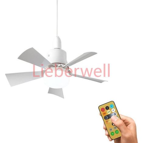 Ventilateur de plafond lumineux , 3 modes d'éclairage , Télécommande , Minuterie , 30 W , 5 pales , 3vitesses , Silencieux , Fluide (1/5)