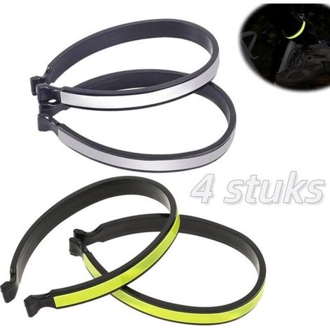 Clip per pantaloni, 2 paia, nastro riflettente alla caviglia, clip elastica per pantaloni da ciclismo da 60 mm (fino a 90 mm), clip riflettente per pantaloni, maggiore sicurezza/visibilità (1/5)
