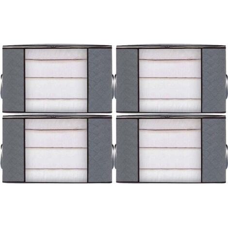 4pcs Sacs de Rangement Vêtement Grand Boite Rangement Cartons Déménagement pliable Housse Couette pour Couverture Jouet Vêtement