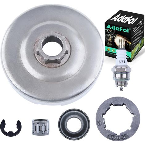 Kit de pignon ADEFOL pour tronçonneuse Husqvarna 372 371 365 362 XP et Jonsered 2172 2171 2165 2163 2071 2065 2063, Tambour d'embrayage Pignon de jante Bougie 6 en 1 (1/5)