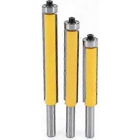 3-teiliges Kopierfräser-Set, 8-mm-Schaft mit Kugellager, Holzbearbeitungs-Fräswerkzeug, langer gerader Holzfräser (1/5)