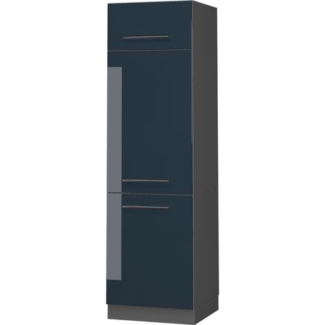Armadio frigorifero Fame-Line, Blu scuro lucido, 60 cm, Vicco