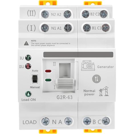 Commutateur de Transfert Automatique à double Alimentation G2R ATS Inverseur de Source Automatique 63A 4P 220V Sélecteurs électriques montage sur rail DIN (1/5)