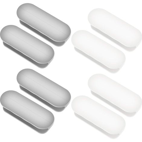 8-teiliges Set selbstklebender Schiebetürgriffe und Fenstergriffe – weiß + grau (1/5)