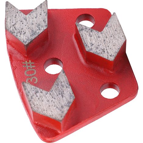 Lot de 3 disques de ponçage diamantés trapézoïdaux pour sols, grain n° 30, liant métallique