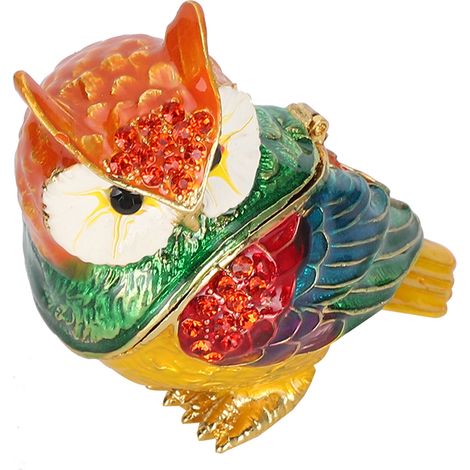 Tragbare Schmuckschatulle aus Kristall in Eulenform, einzigartiges handgefertigtes Dekorationsobjekt, Geschenkidee. (1/5)