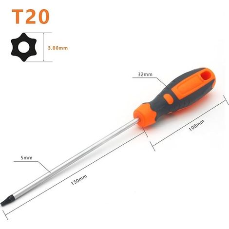 T15 T20 T25 T30-150mm Torx Screwdriver Set Magnetic Torx Screwdriver Set for Computer Repair Automotive Tools and Household Appliances 4pcs (1/3)