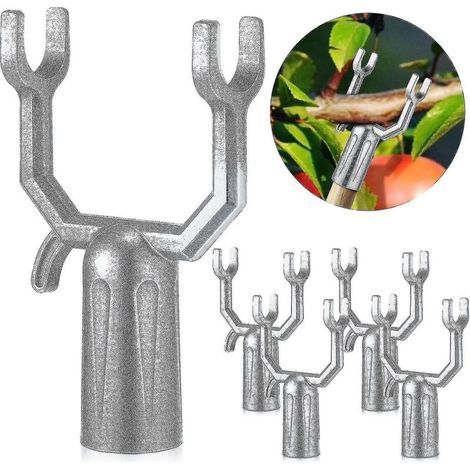 Kit de 6 supports métalliques pour branches d'arbres, béquilles et tuteurs pour redresser les branches, idéal pour les vignobles, les vergers et les jardins - Argenté
