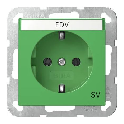Gira SCHUKO-Steckd. BSF SV System 55 Grün [4457107], 4457 107