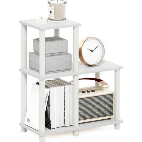Étagère décorative, Blanc/Blanc, 23.88 (D) x 48.01 (W) x 50.55 (H) cm. (1/5)