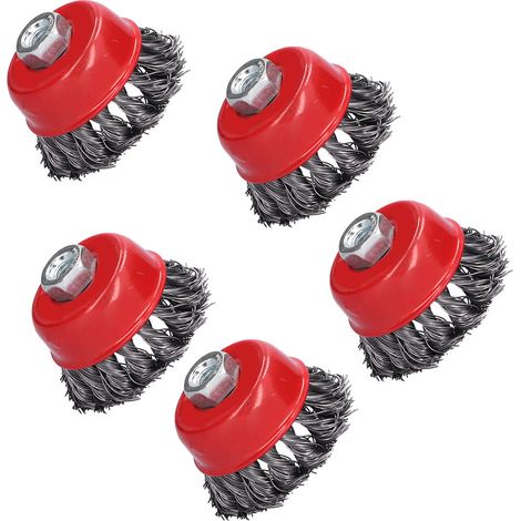 5 pièces Brosses Métalliques en Forme de Bol M10 pour Polissage et Nettoyage