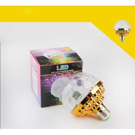 Ampoule boule magique LED à sept couleurs rotatives pour la maison, KTV, lumière clignotante, intérieur, ampoule boule dorée (1/5)