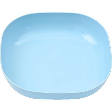 Assiette carrée bleue en PP pour os, collations, desserts, salade de fruits, plat polyvalent pour maison (1/5)