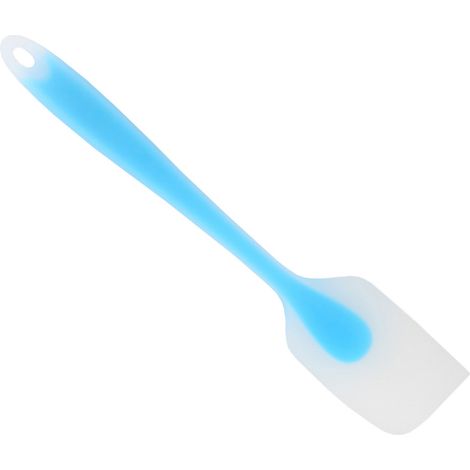 Selbstgemachte Küchenutensilien zum Backen: kleiner, halbtransparenter Spatel, Allzweck-Silikonspatel, Sahnetortenspatel (blau) (1/5)