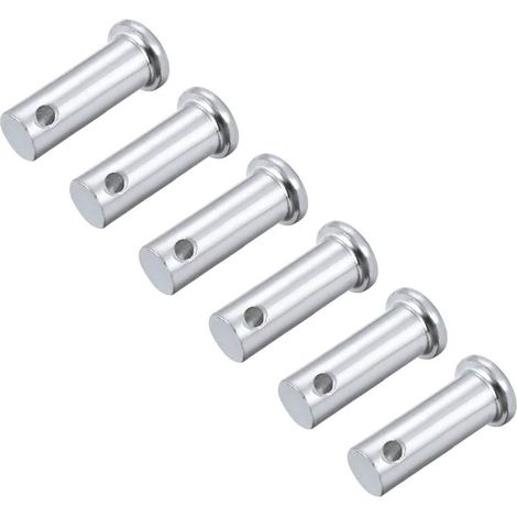 Axes à Chape Tête Plate - Lot de 6 - Acier Galvanisé - Fixation Robuste 10x25mm - Pour Hinges et Bricolage - Argenté (1/3)
