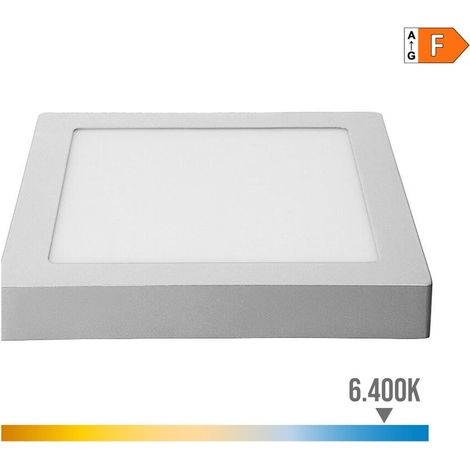 DOWNLIGHT LED SUPERFICIE CUADRADO 20W 1500lm 6400K LUZ FRIA CROMADO 22,5x22,5x4cm EDM (1/4)
