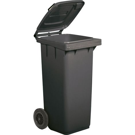 Mülltonne 120 l grau mit Rollen 480x550x930