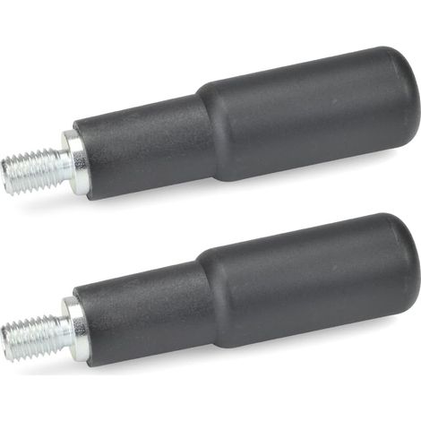 rotatif Poignée Cylindre – Axe partie en acier galvanisé, Lot de 2, noir/mat, GN 798 pans de 16 M6 (1/3)