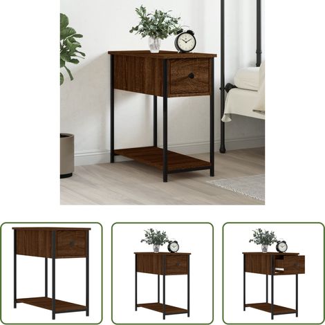 vidaXL Meuble chambre - Table de chevet chêne marron 30x60x60 cm bois d'ingénierie (1/5)