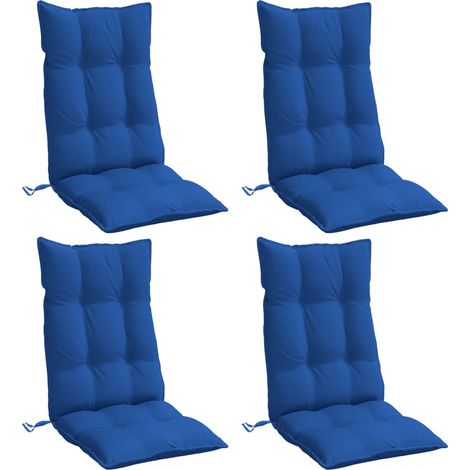 Cojines de silla con respaldo alto 4 uds tela Oxford azul klein vidaXL
