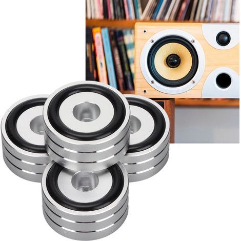pieces of SP4010 decoupling feet for speakers, 40x20mm, isolation spikes for amplifiers, DACs and audio equipment, silver (1/5)