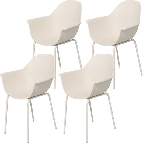 Set mit 4 grauen Gartenstühlen, modernes Design, 59 x 55 x 84 cm (1/5)