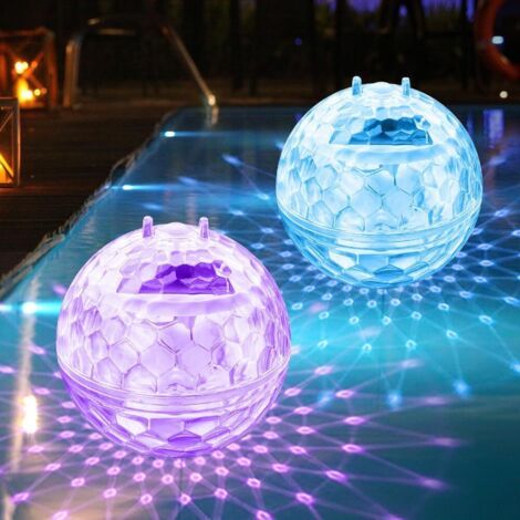 2 pièces Lampe Piscine Solaire, 11cm Flottante Lampe Solaire Exterieur, IP68 Lumière Piscine Étanche, Boule Lumineuse Exterieure Pour Piscine, Étang, Jardin, Pelouse [Classe énergétique A] (1/5)