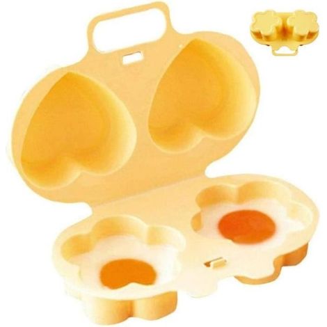 Pocheuse à œufs - Au Micro-Ondes - Jaune - Matériau en PP - Cuisson vapeur rapide - Facile à utiliser (1/4)