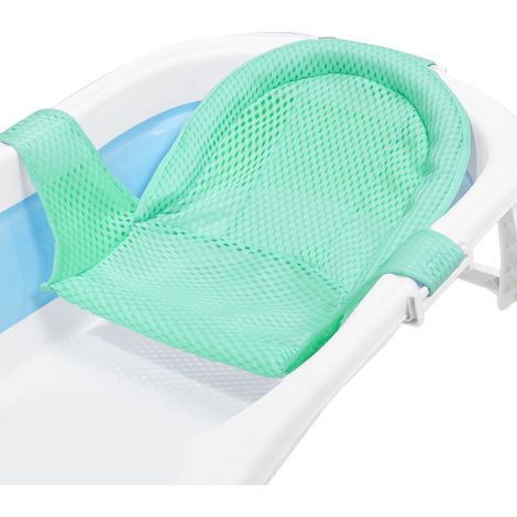 1 chaise de bain bébé, forme T, réglable, tissu mesh respirant, coussin tête intégré, pour baignoire standard (1/5)