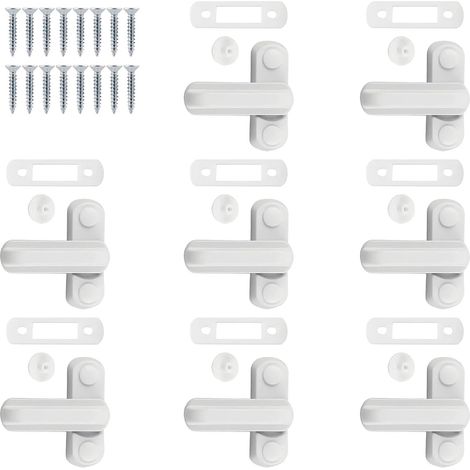 8 Pièces Serrure De Sécurité Fenetre, T-Type, Verrou Fenetre en Alliage D'aluminium, Blanc, pour Portes et Fenêtres (1/5)